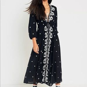 Free People | Embroidered V Maxi Dress